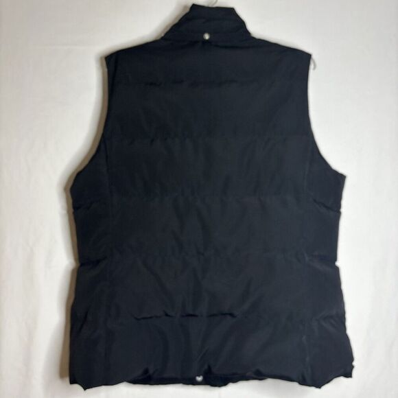 Talbots Women's Puffer Vest Duck Down Fill Large Black Pockets Full Zip No Hood - Picture 7 of 15